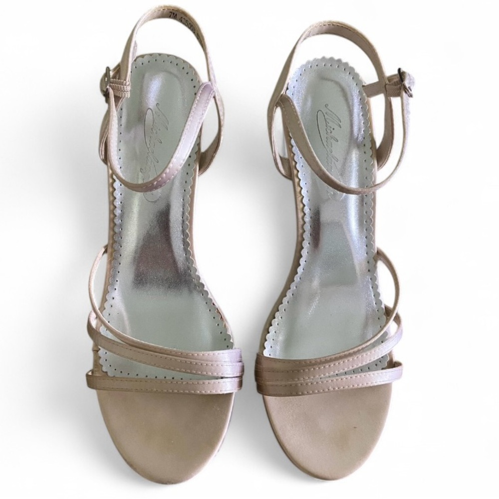 Michaelangelo Stephie Silver‎ Slingback Strappy Heels Womens Size 7
